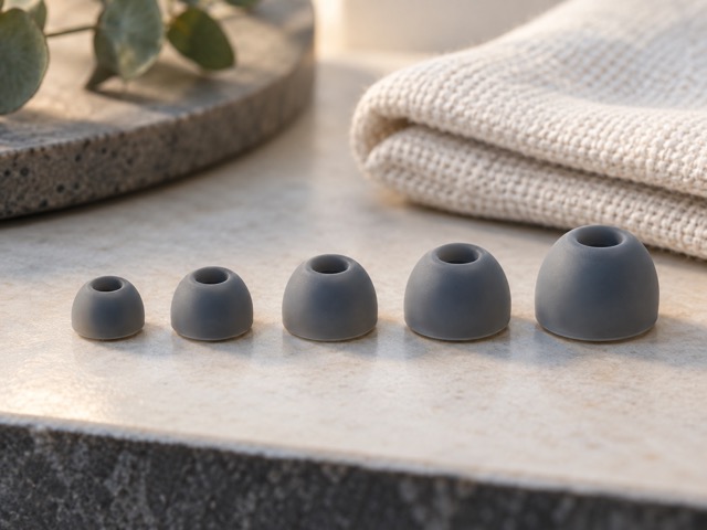 Generic silicone ear tips in different sizes.