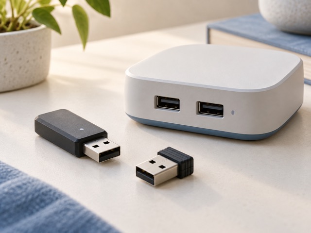 Generic home hub beside separate radio adapters